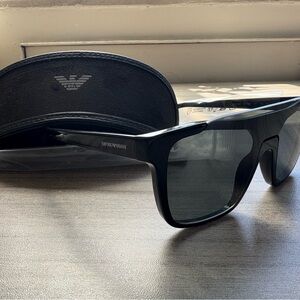 Emporio Armani Black Sunglasses Sleek Modern Design BRAND NEW